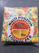 VintagePatio Chair Pad Floral Green Orange & Yellow  70’s NOS MCM Rare  Paradise