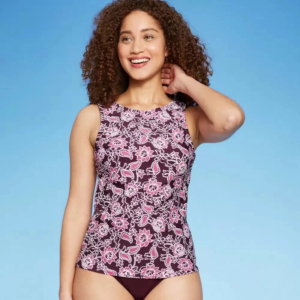 Burgundy tankini hotsell