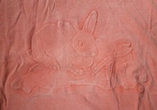 Happy Easter Embossed Bunny Rabbit T-Shirt, Brick-red, Size Medium, made in USA