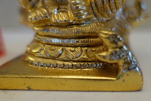 JKL14 HEAVY BRONZE BUDDHIST HINDU GANESHA ELEPHANT GOD OF WEALTH, gold plated - Picture 3 of 10