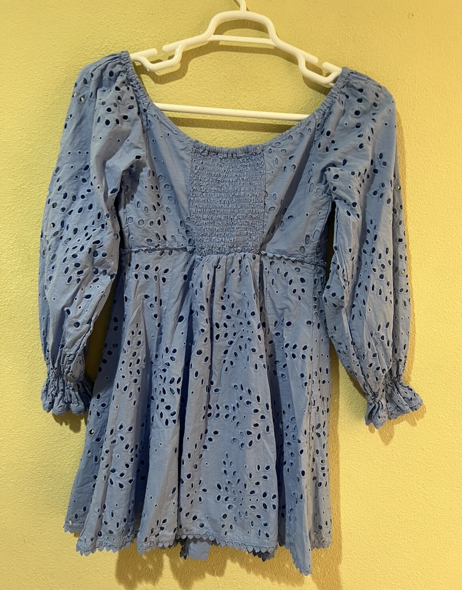 guess dollie off the shoulder dress Guess Dollie Off-The-Shoulder Long-Sleeve Eyelet Dress, Womens, Juniors, 4, Pure White