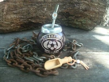 Cobreloa Futbol Chileno - Hand Made Gourd + Straw Logo + BONUS SPOON Yerba Mate