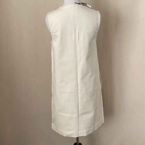 Cream Canvas Sleeveless Dress XS - Picture 7 of 11
