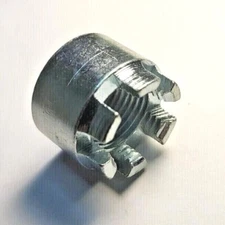 5/8-18 Slotted Round Castle Nuts, Fine Thread Zinc plated Steel