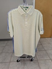 NWOT MEN'S STRAIGHT DOWN POLO, SIZE: S, COLOR: WHITE/GREEN/YELLOW M13 