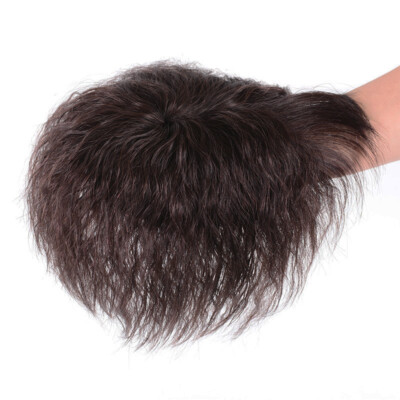 Short Curly Topper Toupee Hairpieces Clip in Top Piece 100% Human Hair Extension