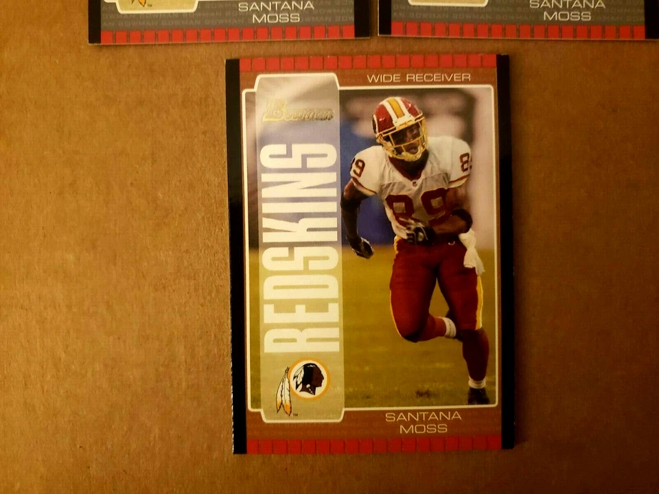 2005 BOWMAN base & GOLD Parallel - SANTANA MOSS - (3) cards # 84 - NRMNT/MINT - Image 3 of 4