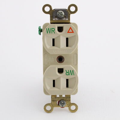 Hubbell Ivory Weather Resistant ISOLATED GROUND Receptacle Outlet 15A IG5262IWR