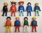 Vintage Playmobil Geobra Mini Figures Kids Cowboys Sheriff Boys Girls Lot Of 9