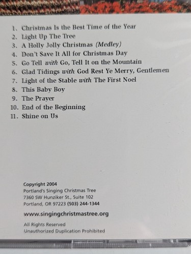 Brand New 2 Portland Singing Christmas Tree Choir CD's 2004 2005 Holiday Sealed - Picture 3 of 5