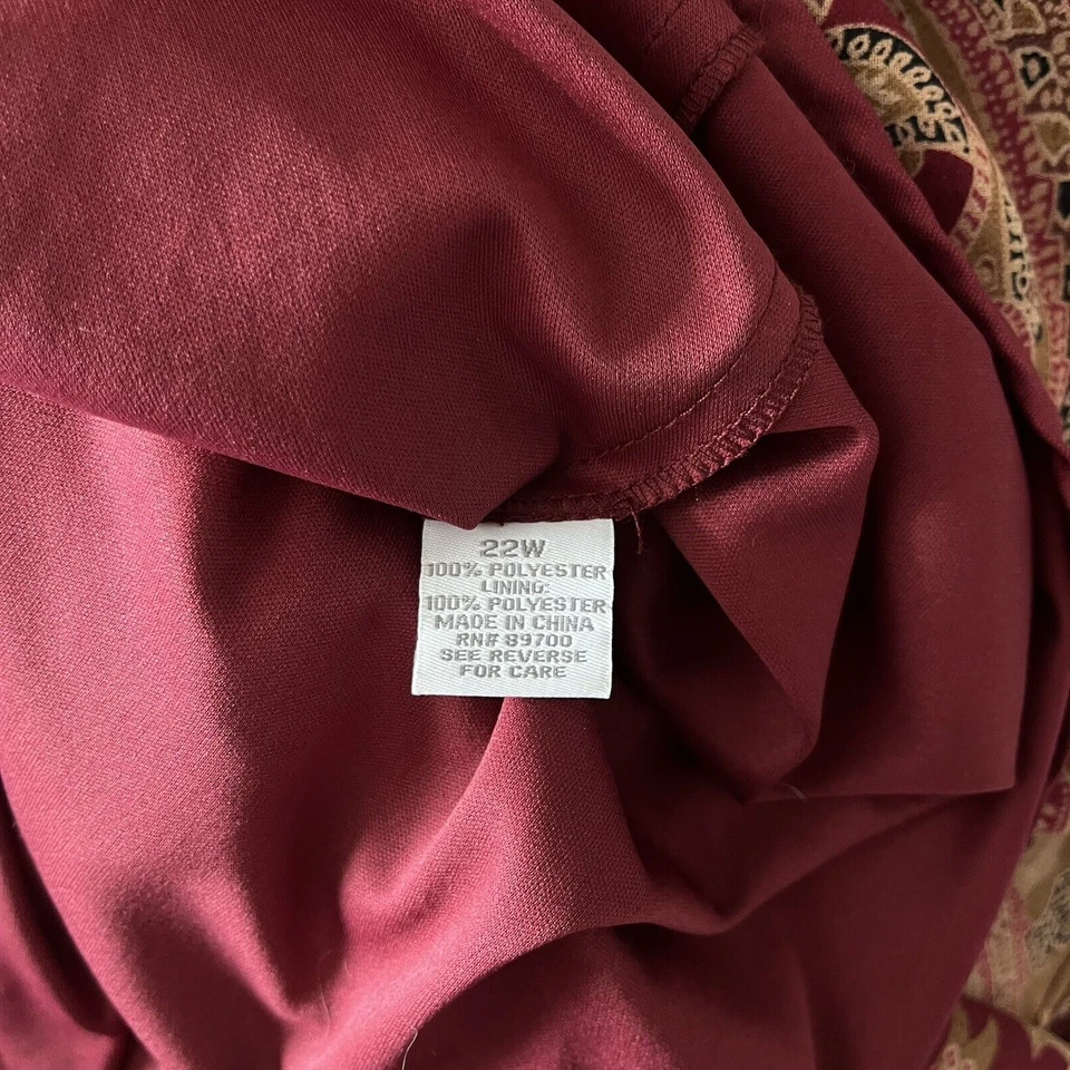 Vintage Sleeveless Boho Paisley Midi Dress 22 W 90s Y2K Cottage Whimsy Fall - Image 3 of 4