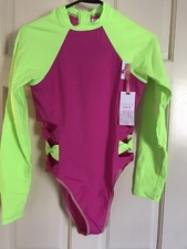 HURLEY Womens Blocked Bow Cheeky Surf suit, Size M, NWT , FREE SHIPP