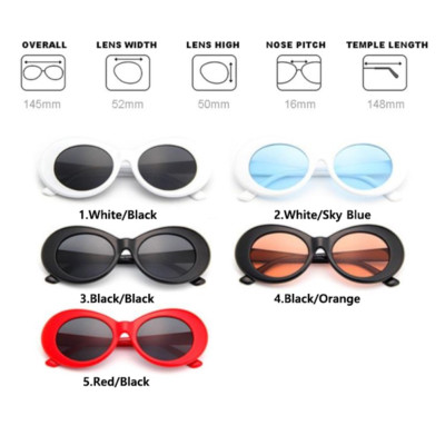 Nirvana Style Oval Sunglasses Retro Clout Goggles UV400 Unisex | eBay
