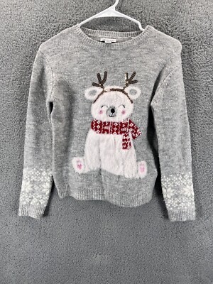Primark Kid s Bear Holiday Gray Sweater.