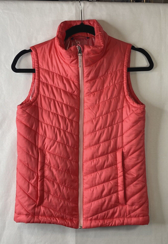 Columbia Omni-Heat Steppweste silber gefüttert Youth Medium Hot Pink Reißverschlusstaschen