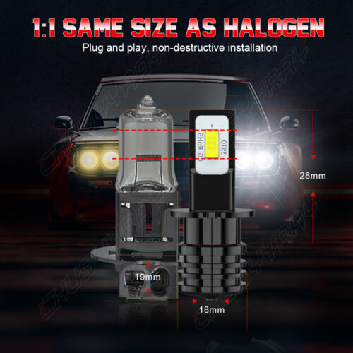 For Mazda protege 2001 2002 2003 2X H3 LED Fog Lights Bulbs Driving Lamp DRL Kit - Picture 2 of 11
