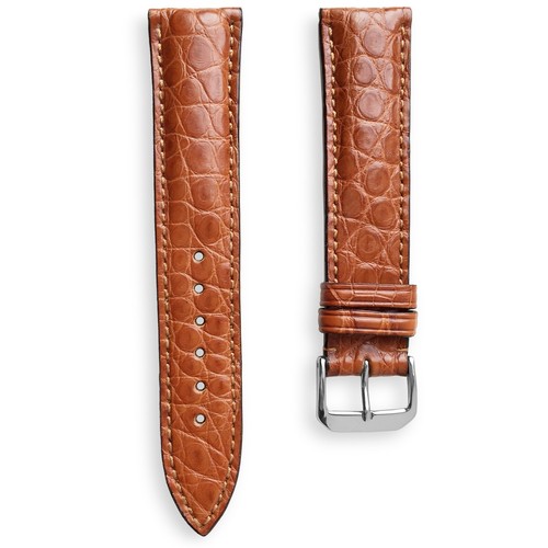 Genuine Louisiana Alligator Leather Watch Band Padded Match Stitch 22 20 19 18 - Picture 3 of 14