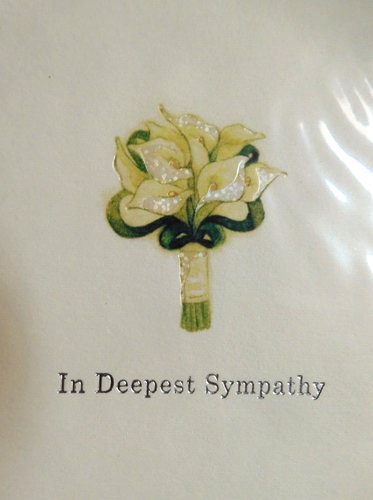 2 Papyrus Cards High Quality Calla Lilies IN DEEPEST SYMPATHY Thinking of You - Picture 3 of 4