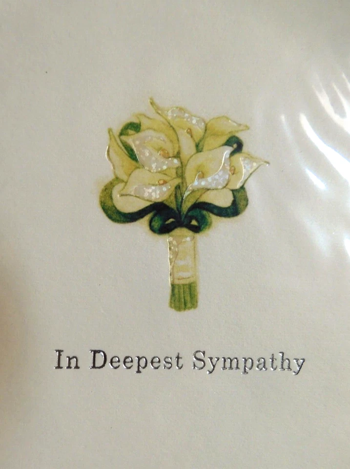 2 Papyrus Cards High Quality Calla Lilies IN DEEPEST SYMPATHY Thinking of You - Image 3 of 4
