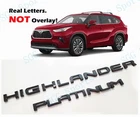 2PC Gloss Black Rear HIGHLANDER Platinum Letter Emblem 2020+Toyota Highlander