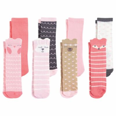Hudson Baby Kniestrümpfe, 8-Pack, Wald Mädchen Streifen