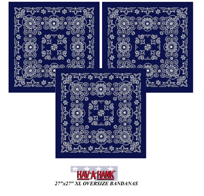 Vintage Hav-a-hank Blue Paisley Handkerchief MADE IN USA, Classic Print - Foto 7