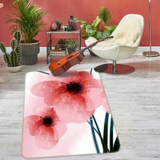 3D Romantic Pink Flowers NAO5008 Game Rug Mat Elegant Photo Carpet Mat Fay
