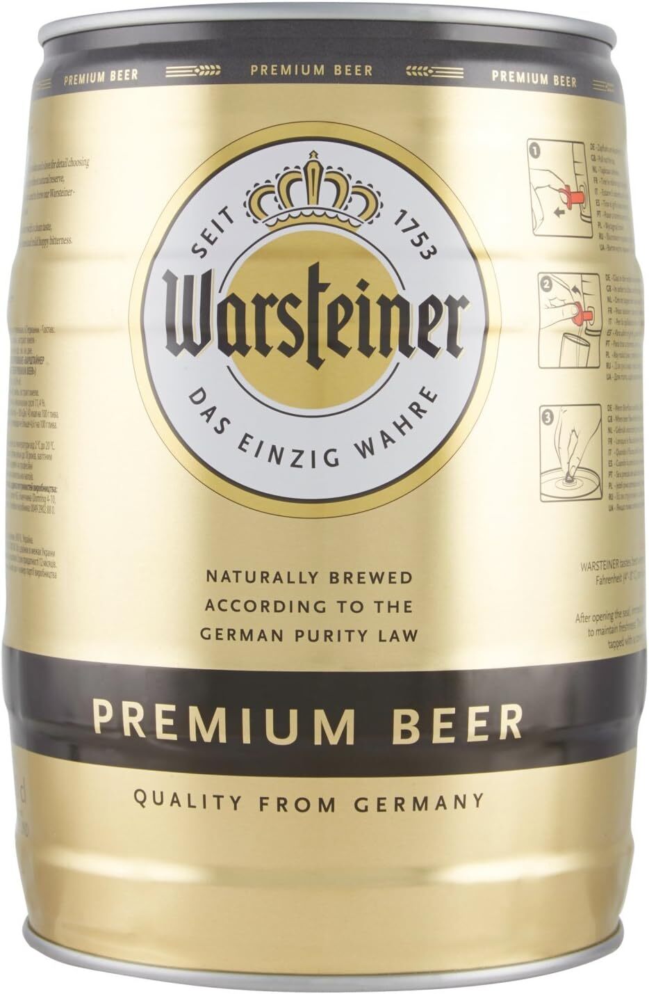Warsteiner Premium Beer Birra in Fusto da 5 litri