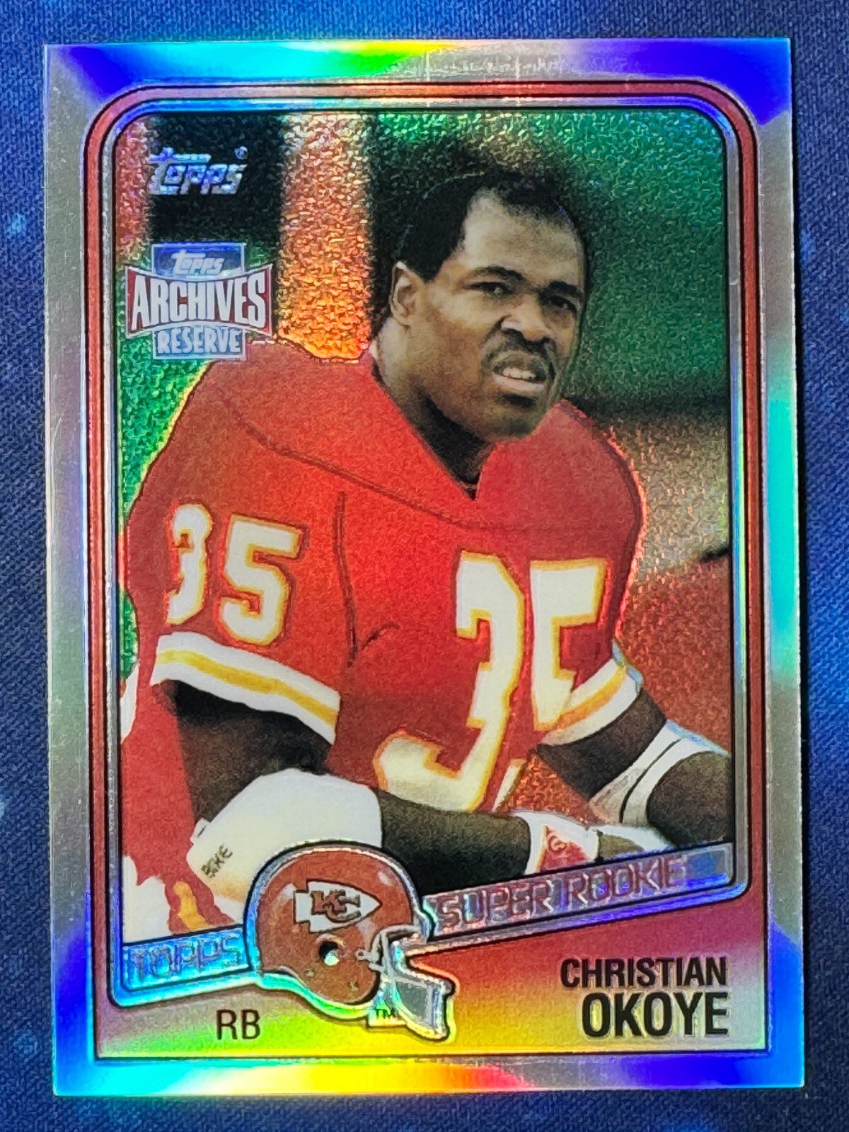 Christian Okoye 2001 Topps Archives Reserve Reprint #15 Refractor Chiefs