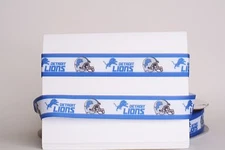 DETROIT LIONS FOOTBALL 7/8" Grosgrain Ribbon 1, 3, 5, 10 Yard SHIP FROM USA