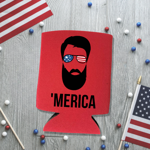 Funny Patriotic Can Coolers, 'Merica Coolies, 4th of July, Summer Memorial Day - Foto 23 di 28