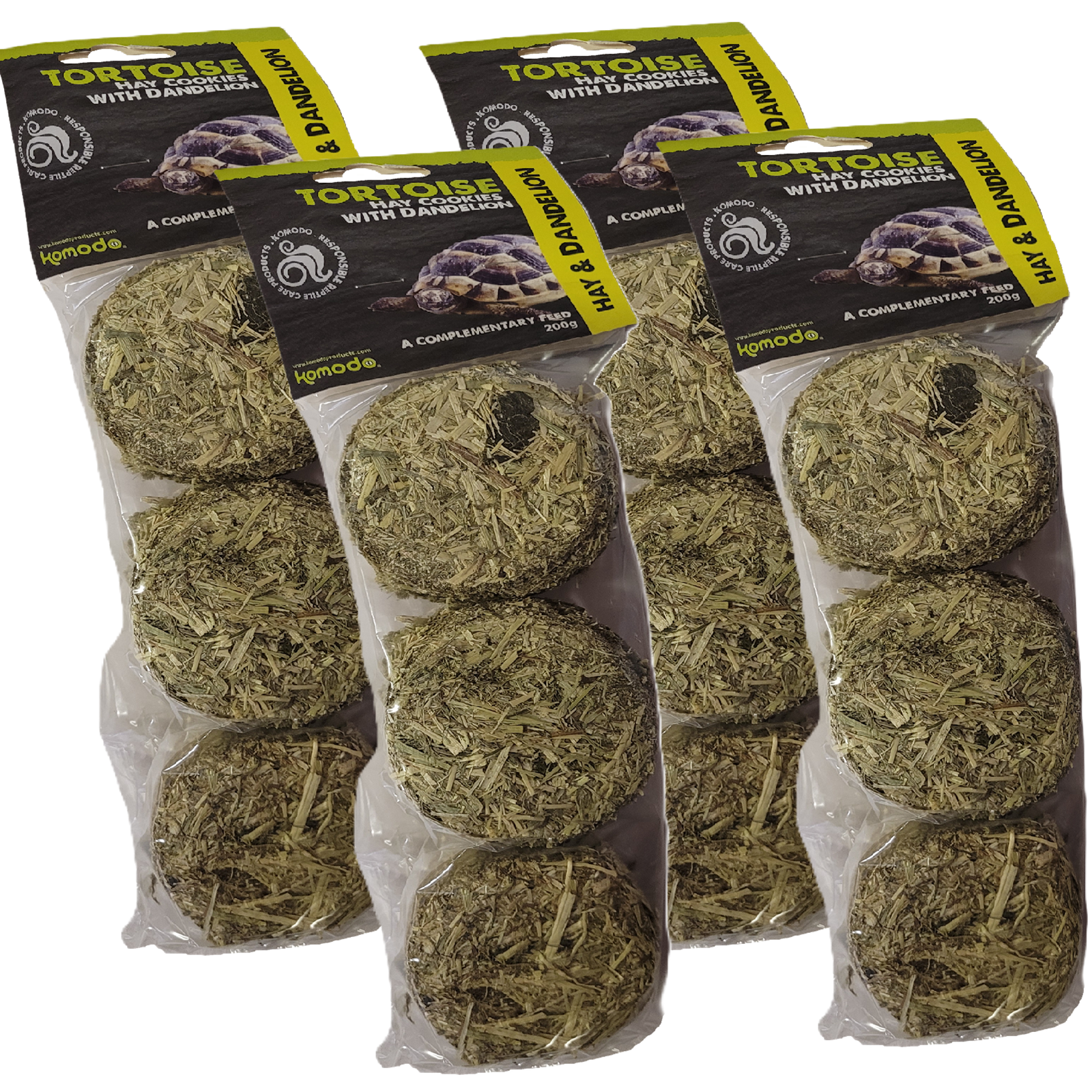 TORTOISE HAY CAKE - (200g Treat) - Komodo Reptile Food Dandelion Grass Pet Snack