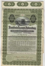 1910 Frankford, Tacony & Holmesburg Street Railway Co. Bond w/bond coupons
