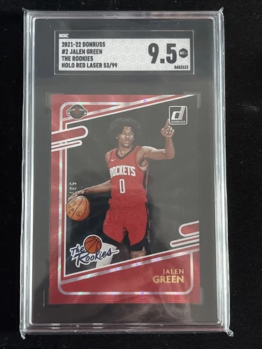 Jalen Green 2021-2022 Donruss The Rookies Holo Red Laser 53/99 SGC MINT 9.5
