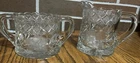 Vintage EAPG Clear Glass Creamer / Sugar Jeannette Glass Co. Dahlia Line