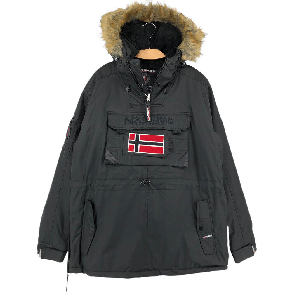 Geographical Norway Men's Beco Black Roll 13 Anorak Jacket Size M