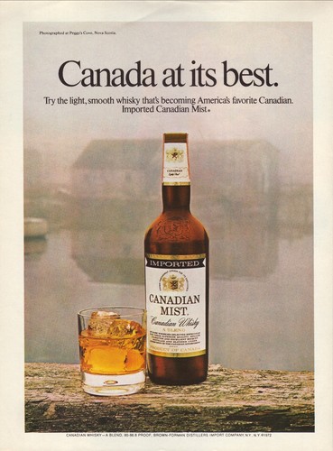 Whisky Canadian Mist--Peggy's Cove, Nueva Escocia--Anuncio impreso 1972