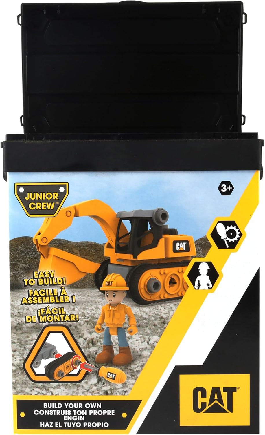 CAT Construction Toys, Junior Crew, Build Your Own Excavator Building Toy, Ages 