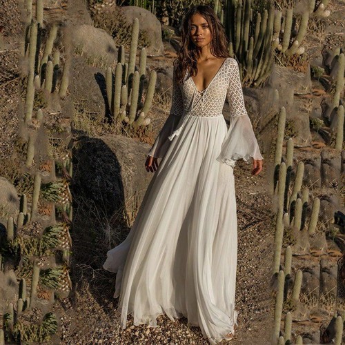 Long Lace Beach Dress New Elegant Women 