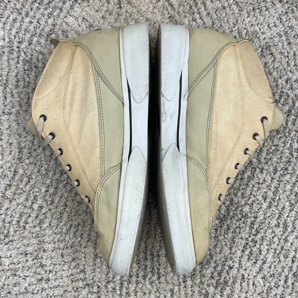 De colección Nike Chukka Tenis Hombres Talla 10.5 Botas Alta Top Beige Lona Cuero Años 90 Foto 3 de 4