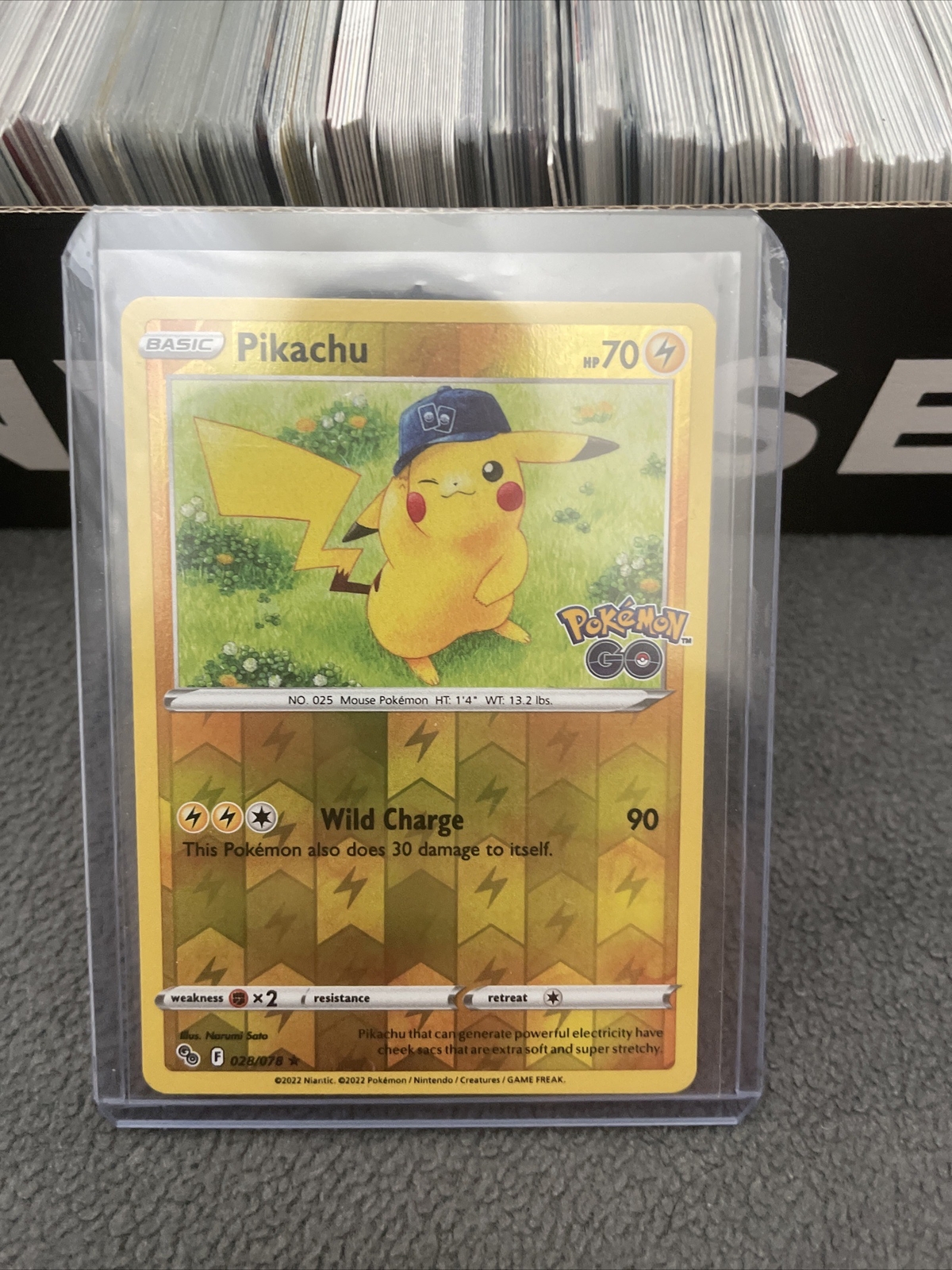 Pikachu 028/078 Pokemon Go Card Rare Reverse Holo New 2022
