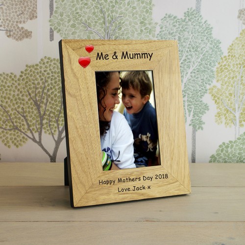 ❤️ Me & Mummy Wooden Photo Frame 6x4 - Personalised Mothers Day Gift - Picture 2 of 4