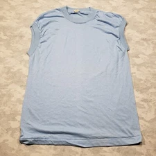Vintage Screen Stars Shirt Adult XL Blue Single Stitch Made USA Sleeveless