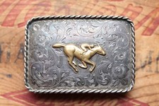 Vintage Diablo Sterling Silver Jumper Hunter Western Cowboy Belt Buckle