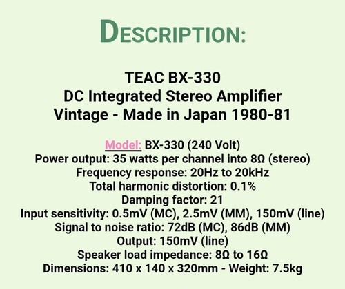 Teac Bx 300 Amplificatore Integrato - Foto 4 di 5