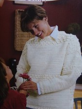 So Comfy Sweater; Ladies  2999-8 vintage crochet pattern