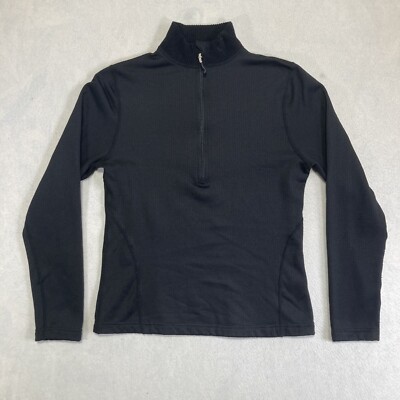 Magellan Outdoors Thermal Base Layer 1/4 Zip Pullover Women's Small Black 
