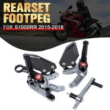 For BMW S1000RR 2015-2018 16 Adjustable Footrest Carbon Fiber Rear Set Foot Peg