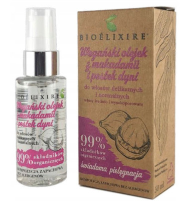 BIOELIXIRE OLEJEK SERUM MAKADAMIA PESTKI DYNI 50ML olej do włosów bez spłukiwani