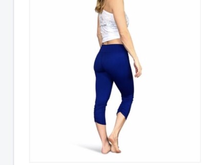 NWOT BEACH YOGA GIRL CAPRI YOGA PANTS  COLOR-DEEP BLUE-SIZE-S
